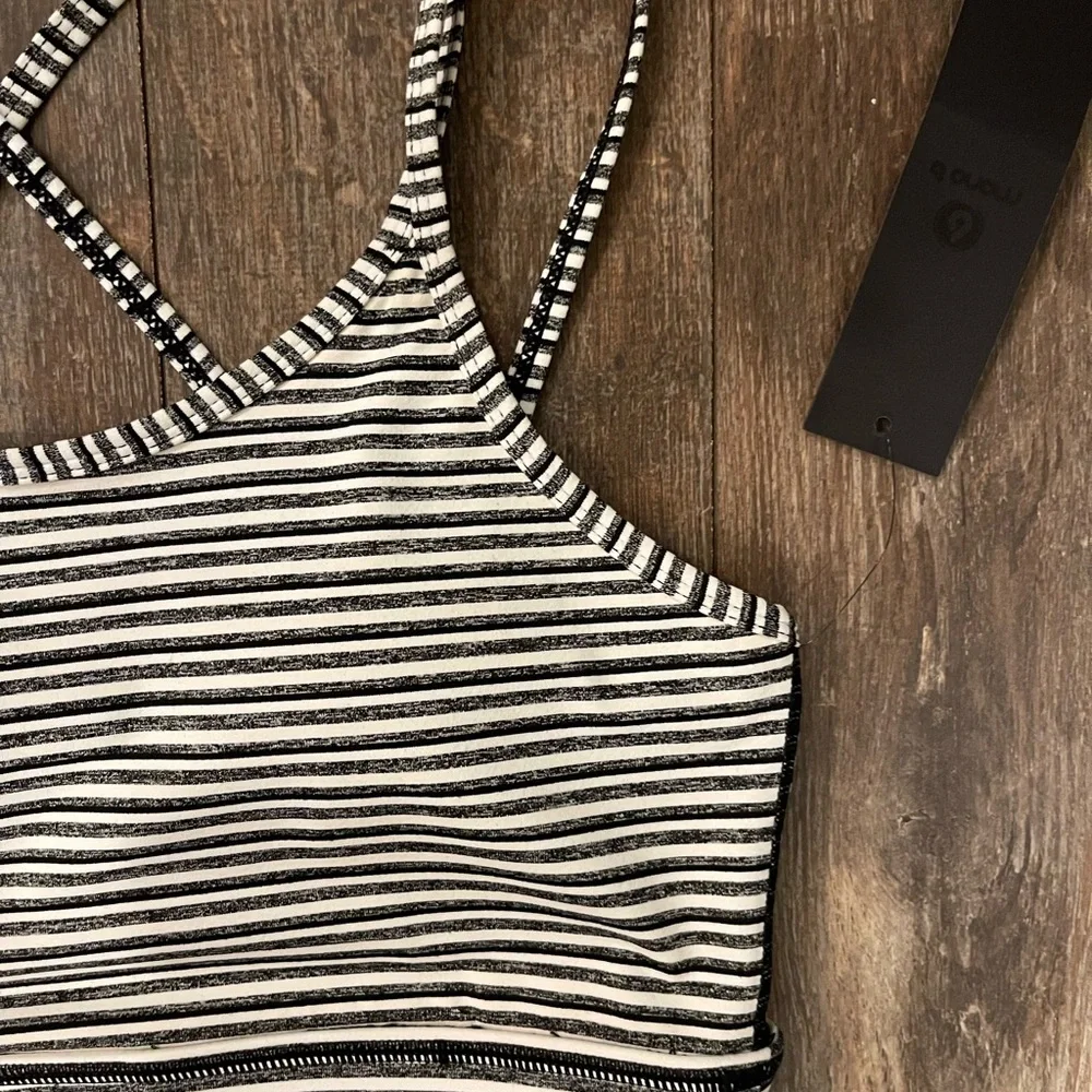 Mono B Striped Black and White Bra Top